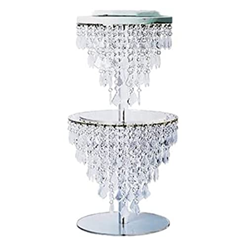 Crystal Acrylic Cake Stands Set for Table Wedding Centerpiece Tower Set of Cake Stands WEPDIY (9.8 Inch & 11.8 Inch, Transparent)