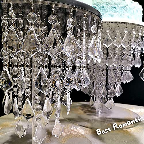 Crystal Acrylic Cake Stands Set for Table Wedding Centerpiece Tower Set of Cake Stands WEPDIY (9.8 Inch & 11.8 Inch, Transparent)