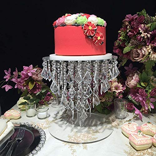 Crystal Acrylic Cake Stands Set for Table Wedding Centerpiece Tower Set of Cake Stands WEPDIY (9.8 Inch & 11.8 Inch, Transparent)