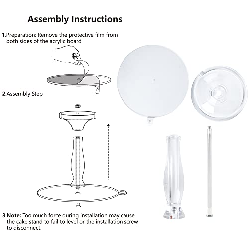 Multi-Color LED Light Acrylic Cake Stand with 11 Color Modes, 12 Inch Rechargeable Round Clear Cupcake Dessert Display Plate Platter for Party, Baby Shower, and Get-Together