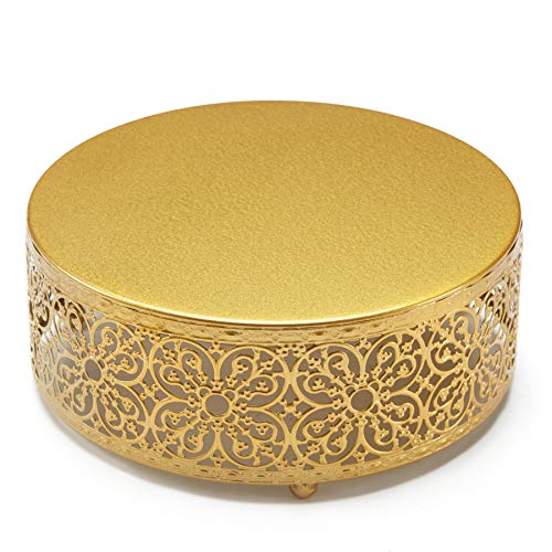 Hotity 3 Sets Cake Stands Round Cake Stand Set Metal Display Cupcake Stands for Dessert, Gold