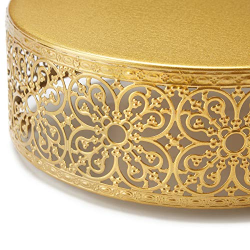 Hotity 3 Sets Cake Stands Round Cake Stand Set Metal Display Cupcake Stands for Dessert, Gold