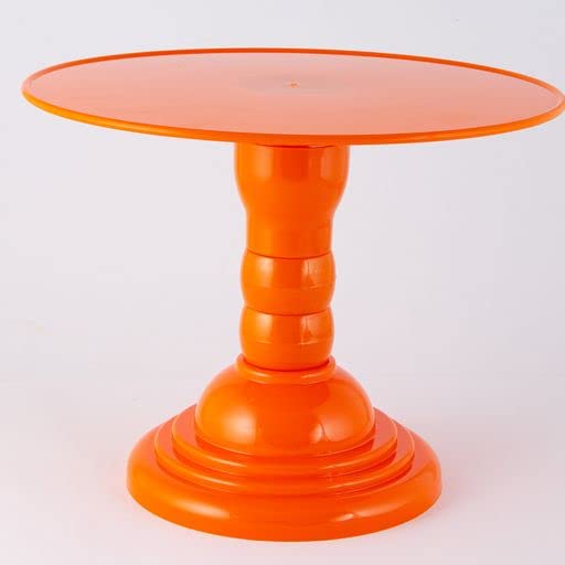 Plastic Round Adjustable Cake Stand Cupcake Stand Candy Stand 4 Heights (Orange)