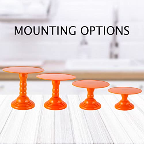 Plastic Round Adjustable Cake Stand Cupcake Stand Candy Stand 4 Heights (Orange)