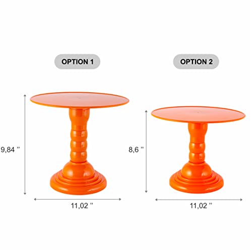 Plastic Round Adjustable Cake Stand Cupcake Stand Candy Stand 4 Heights (Orange)