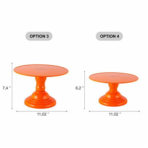 Plastic Round Adjustable Cake Stand Cupcake Stand Candy Stand 4 Heights (Orange)