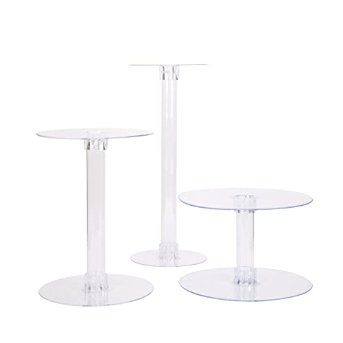 Efavormart Lovely 3 Tier Heavy Duty Acrylic Crystal Glass Clear Cake Dessert Decorating Stand for Birthday Party Wedding