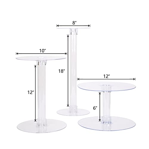Efavormart Lovely 3 Tier Heavy Duty Acrylic Crystal Glass Clear Cake Dessert Decorating Stand for Birthday Party Wedding