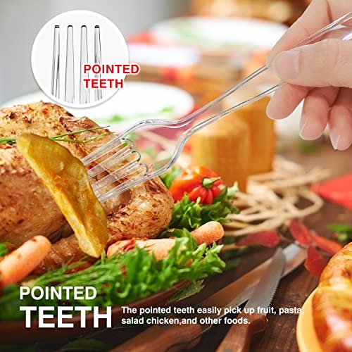 Clear Plastic Forks, Heavy Duty Disposable Forks for Party Supply, Pack of 80