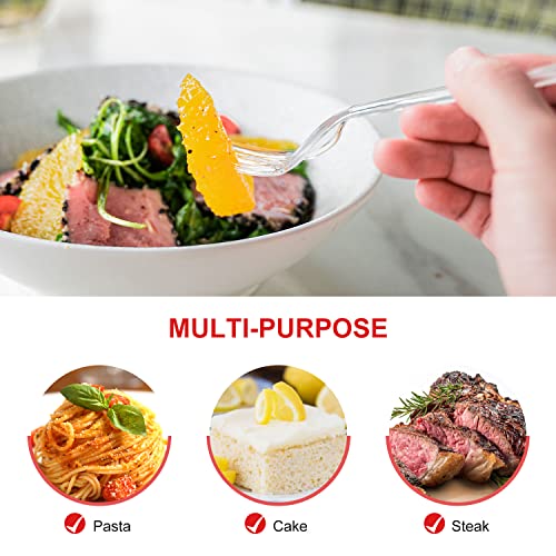 Clear Plastic Forks, Heavy Duty Disposable Forks for Party Supply, Pack of 80
