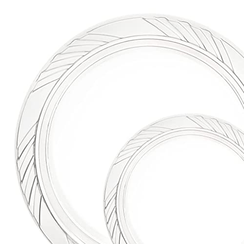 BESTYTY 40-Pack Clear Plastic Plates - 6-Inch Microwave Safe Plastic Plate - Disposable Clear Plates for Party, Wedding Dessert Plates, Catering Disposable Plates, Food Service Supplies