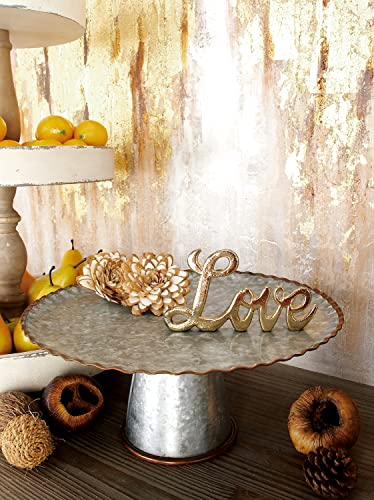 Deco 79 Metal Galvanized Cake Stand, Set of 3 9", 13", 15"W, Gray