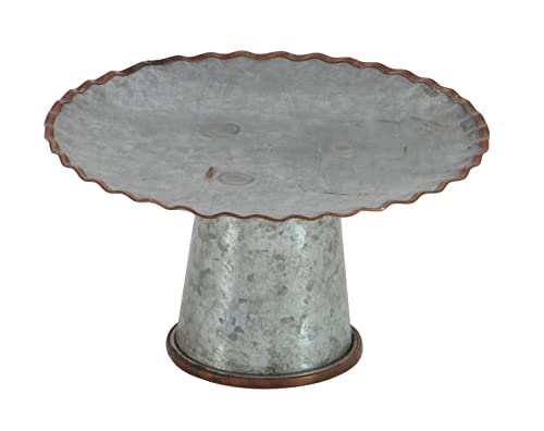 Deco 79 Metal Galvanized Cake Stand, Set of 3 9", 13", 15"W, Gray