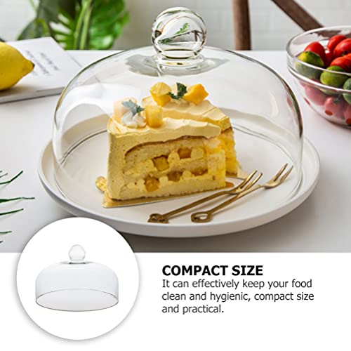 Housoutil 10 inch Cake Dome Cover, Glass Cake Dome for Dessert Cheese, Dust- Proof Cloche Dome Cake Display Stand Cover Food Tent