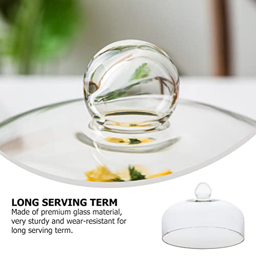 Housoutil 10 inch Cake Dome Cover, Glass Cake Dome for Dessert Cheese, Dust- Proof Cloche Dome Cake Display Stand Cover Food Tent