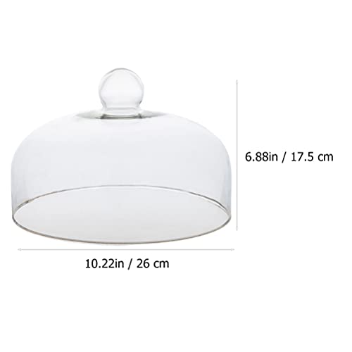 Housoutil 10 inch Cake Dome Cover, Glass Cake Dome for Dessert Cheese, Dust- Proof Cloche Dome Cake Display Stand Cover Food Tent