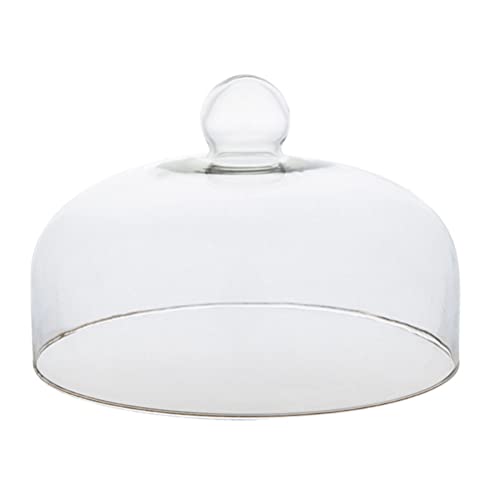Housoutil 10 inch Cake Dome Cover, Glass Cake Dome for Dessert Cheese, Dust- Proof Cloche Dome Cake Display Stand Cover Food Tent