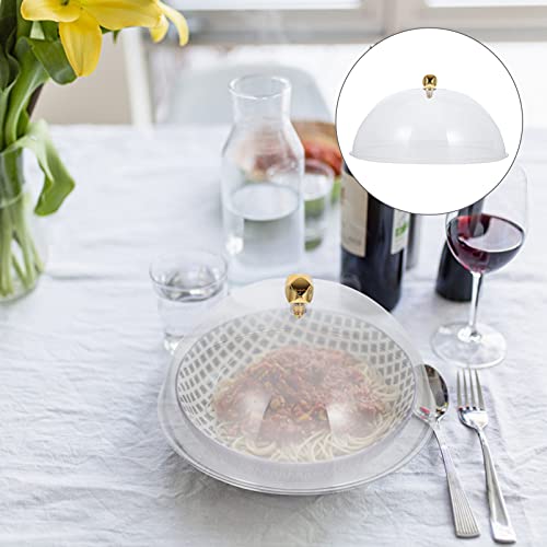 BESTonZON Cake Dome 1pc Convenient Umbrella Keeping Use Guard Cuake Pan for Kitchen Round Knob Microwave Restaurant Oven Acrylic Domes Fly Bread Snack Cakes Melting Grill Cake to Tent Basting