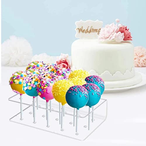 Lollipop Holder, Cake Pop Stand, Acrylic Clear Cake Pop Stand, 15 Round Holes Lollipop Display Stand for Weddings, Baby Showers, Birthday, Party, Anniversaries, Halloween Candy Decoration