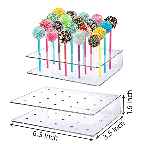 Lollipop Holder, Cake Pop Stand, Acrylic Clear Cake Pop Stand, 15 Round Holes Lollipop Display Stand for Weddings, Baby Showers, Birthday, Party, Anniversaries, Halloween Candy Decoration