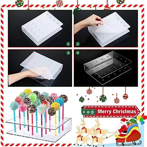 Lollipop Holder, Cake Pop Stand, Acrylic Clear Cake Pop Stand, 15 Round Holes Lollipop Display Stand for Weddings, Baby Showers, Birthday, Party, Anniversaries, Halloween Candy Decoration