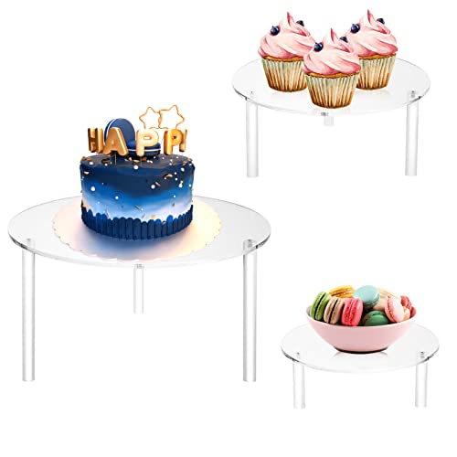 Ewaco Lucky Acrylic Cake Stands 3 Tier Cupcake Holder for Dessert Cake Pizza Display Rack Serving Platter for Birthday Wedding Mother Day Party