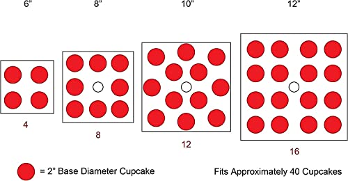 Hayley Cherie 4-Tier Square Cupcake Stand - Acrylic Tiered Cake Stand - Dessert or Cupcake Tower