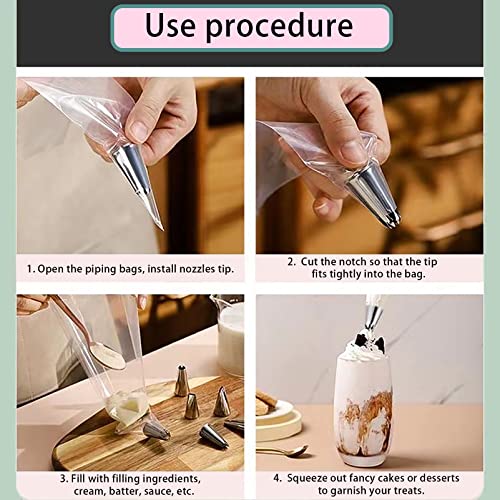 Piping Bags For 14 Inch, Pastry Bags 100pcs, With Anti Burst And Non-Slip Thicken Cake Decorating Bags, Disposable Icing Piping Pastry Bags For Cookie/Cake Decorating Supplies.