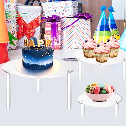 Ewaco Lucky Acrylic Cake Stands 3 Tier Cupcake Holder for Dessert Cake Pizza Display Rack Serving Platter for Birthday Wedding Mother Day Party