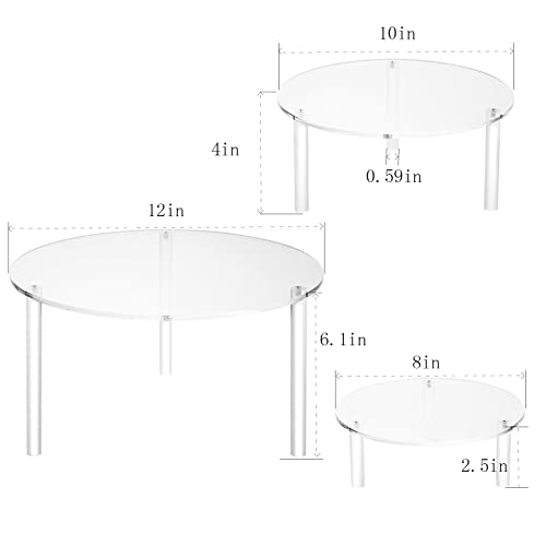 Ewaco Lucky Acrylic Cake Stands 3 Tier Cupcake Holder for Dessert Cake Pizza Display Rack Serving Platter for Birthday Wedding Mother Day Party