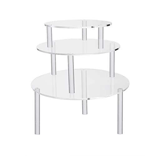 Ewaco Lucky Acrylic Cake Stands 3 Tier Cupcake Holder for Dessert Cake Pizza Display Rack Serving Platter for Birthday Wedding Mother Day Party