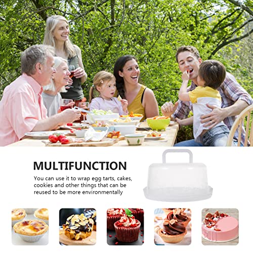 Alipis Cake Cupcake Carrier Portable Cake Holder with Lid and Handle, Cupcake Packaging Storage Display Boxes Round Cake Container