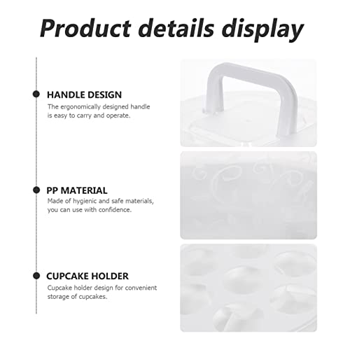 Alipis Cake Cupcake Carrier Portable Cake Holder with Lid and Handle, Cupcake Packaging Storage Display Boxes Round Cake Container