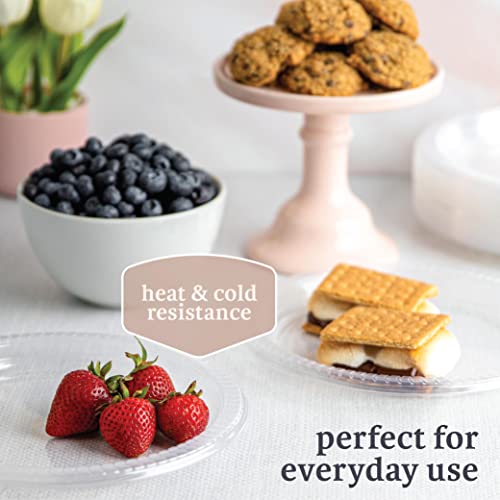 Framo Disposable Clear Plastic Dessert Plates 6 Inch (180 Pack) Microwaveable Small Plastic Plates In Bulk for Parties. Catering. BBQ, Travel