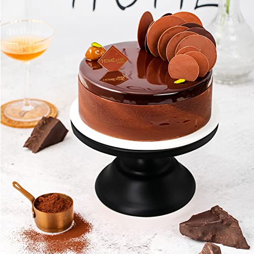 Set of 3 Pieces Black Iron Cake Stands 12" 10" 8" Cake Holder Dessert Display Plate Serving Tray for Baby Shower Wedding Birthday Party (Style A)