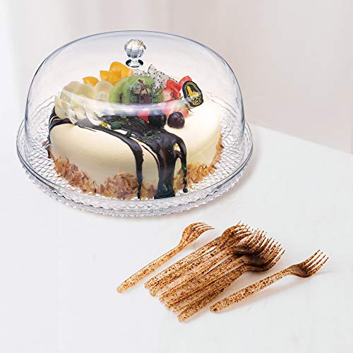 Amazing Abby - Kate - 12-Inch Acrylic Cake Plate with Dome, Plastic Cake Stand with Cover, Serving Platter with Lid, BPA-Free and Shatter-Proof, Perfect for Display, Party, Entertaining, and More