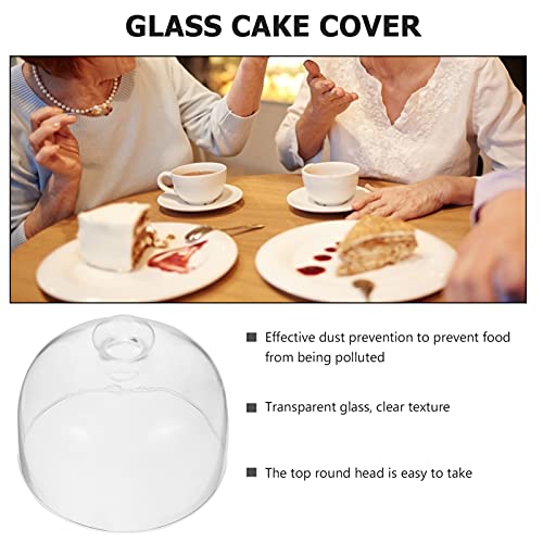 Garneck Round Cake Dome Cover Glass Cloche Cover Food Plate Lid Cake Dessert Display Platter Cover Food Screen Protector for Bread Pizza Cupcake Cheese Dry Fruit