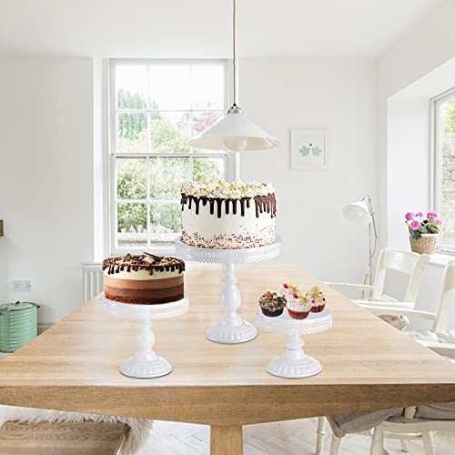 Hedume 10-Set Cake Stands, Metal Cupcake Stand Set with Multiple Combination Styles, Dessert Plate Cake Serving Tray Candy Fruit Display Tower for Wedding, Birthday Party, Anniversary, Baby Shower