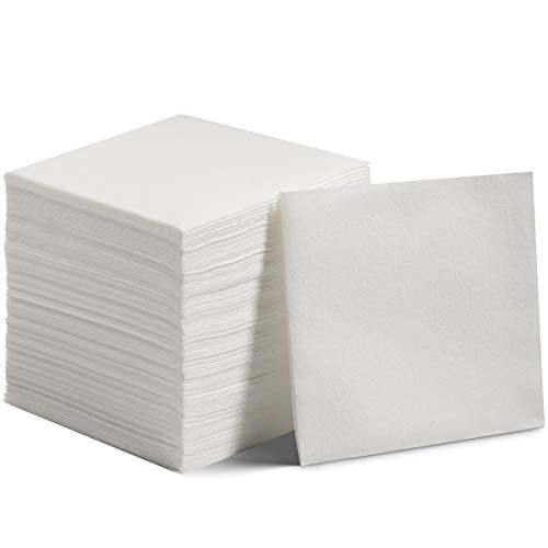 200 Linen-Feel Dessert And Beverage Napkins - Disposable Cloth-Like Cocktail Paper Napkins - Soft and Absorbent For Bar, Restaurant, Café, Wedding, Parties (200-Pack)