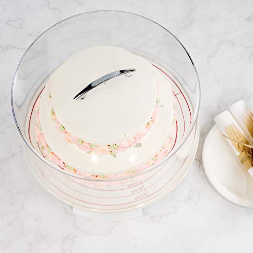 Restaurantware 12 x 6.4 Inch Cake Cover, 1 Round Cake Dome - Built-In Handle, Dishwasher-Safe, Clear Plastic Cake Stand Cover, Protect Pies, Pastries, or Cupcakes, For Homes or Restaurants
