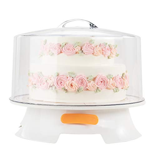 Restaurantware 12 x 6.4 Inch Cake Cover, 1 Round Cake Dome - Built-In Handle, Dishwasher-Safe, Clear Plastic Cake Stand Cover, Protect Pies, Pastries, or Cupcakes, For Homes or Restaurants