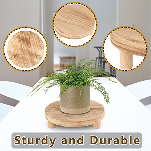 JKLIND 3PCS Wooden Display Riser for Display,Wood Riser for Decor,Wood Pedestal Stand for Home Decor and Organizer(Natural,8/6/5'')