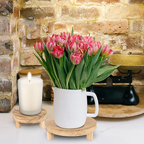 JKLIND 3PCS Wooden Display Riser for Display,Wood Riser for Decor,Wood Pedestal Stand for Home Decor and Organizer(Natural,8/6/5'')