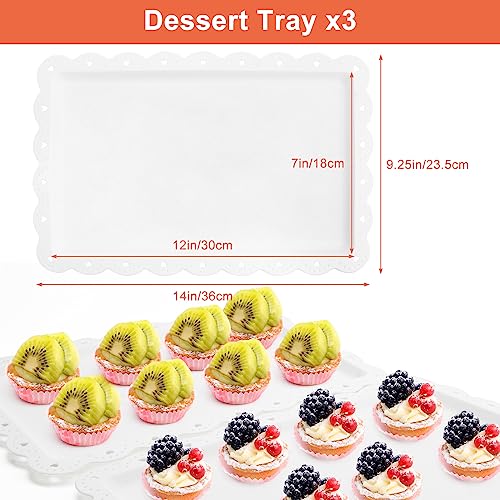 Coitak 5 Pieces Cupcake Stand Set, 2 Pieces 3 Tier Cupcake Stands 3 Pieces Appetizer Trays, Dessert Tower Tray for Tea Party, Baby Shower and Wedding