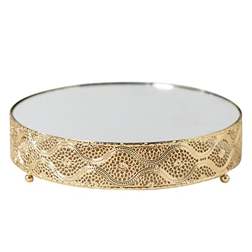 URANMOLE Cake Stand Round Metal Cake Stands Dessert Display Cupcake Stands, 18K Gold 038 Cake Stand - 10