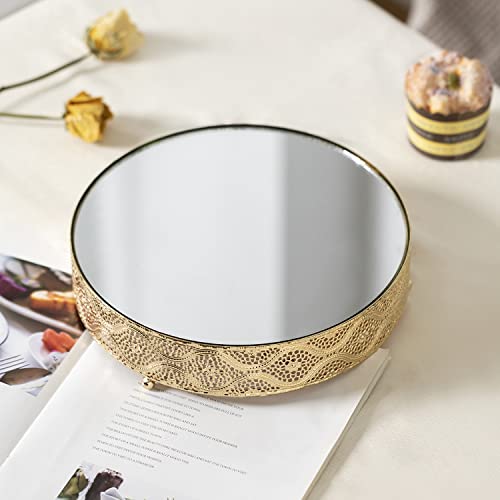 URANMOLE Cake Stand Round Metal Cake Stands Dessert Display Cupcake Stands, 18K Gold 038 Cake Stand - 10