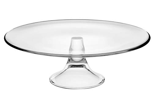 Footed Plate - with Dome - Glass - Perfect for Cake - Cookies - Fruit - Classic Clear - Plate is 13 " Diameter - Dome is 11" Diameter - Made in Europe - by Barski