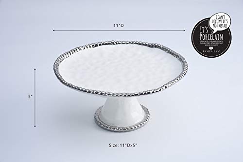 Pampa Bay Salerno Porcelain Round Cake Stand
