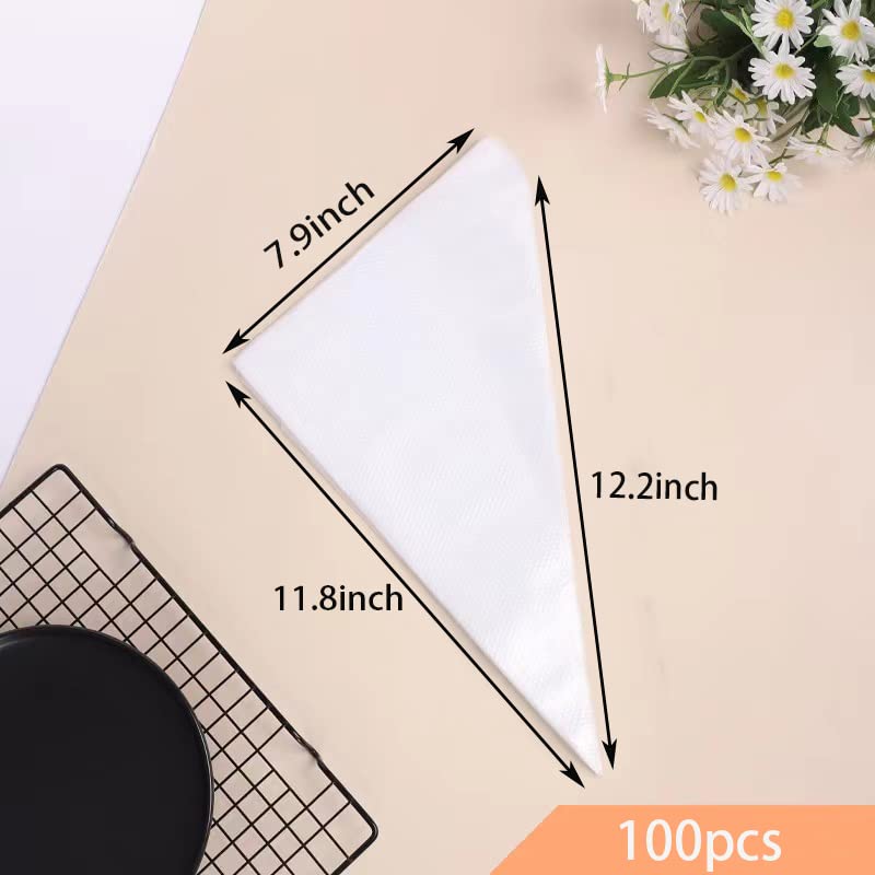NIKKIER Piping Bags 12 Inch 100pcs,Disposable Pastry Bags For Cookie/Cake Decorating Supplies,Thickened Non-Slip Anti Burst Pastry Bags Cake Laminating Bag