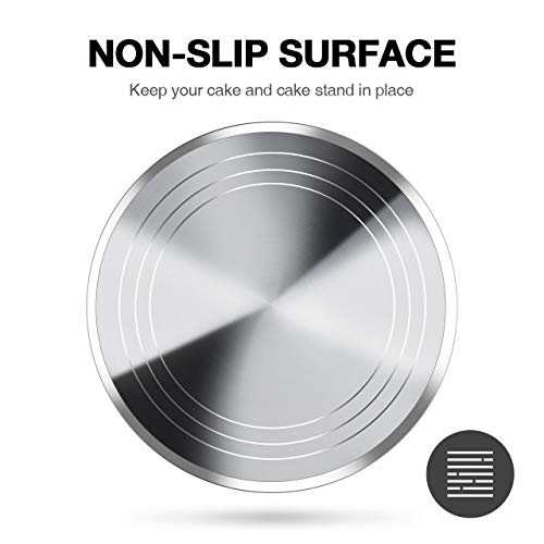 Puroma Aluminium Alloy Rotating Cake Turntable 12'' Revolving Cake Stand with Non-Slipping Silicone Bottom, Ideal Cake Decorating Supply for Cake Decorations, Pastries and Cupcakes